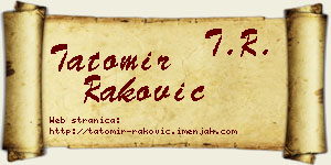 Tatomir Raković vizit kartica